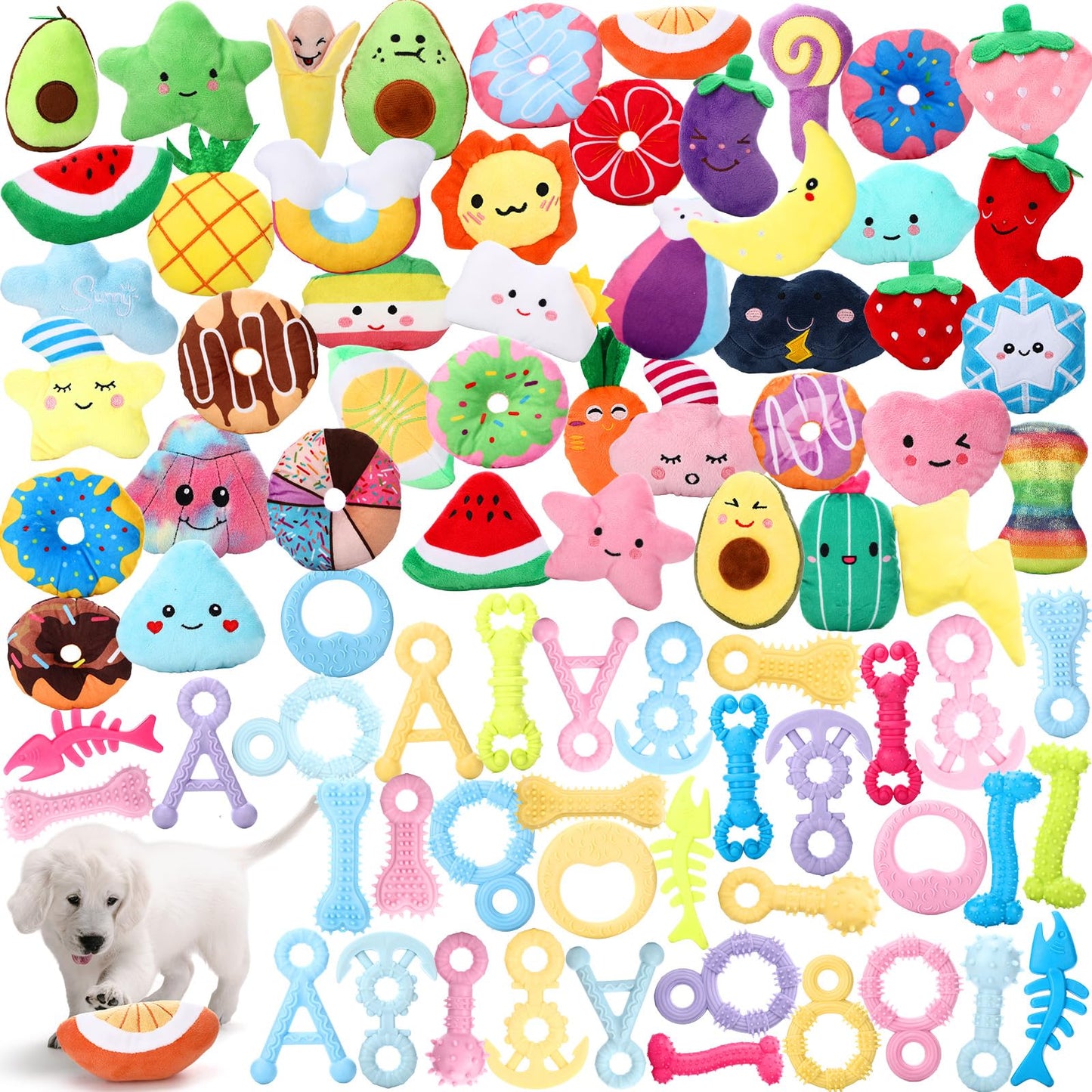 Bulk Squeaky Plush Dog Chew Toys for Puppies
