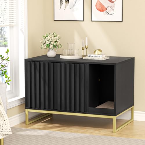 Hidden Cat Litter Box Enclosure Furniture Bench Cabinet
