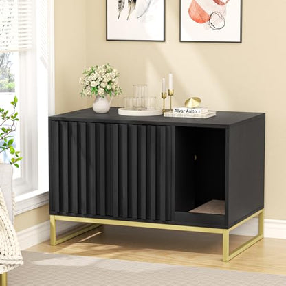 Hidden Cat Litter Box Enclosure Furniture Bench Cabinet