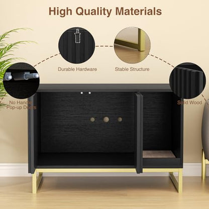 Hidden Cat Litter Box Enclosure Furniture Bench Cabinet