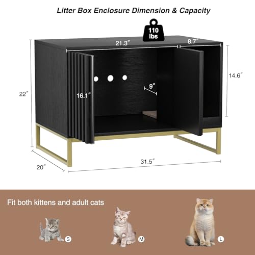 Hidden Cat Litter Box Enclosure Furniture Bench Cabinet