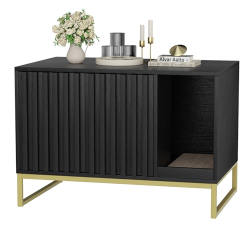 Hidden Cat Litter Box Enclosure Furniture Bench Cabinet
