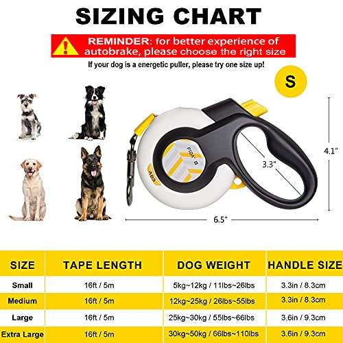Autobrake Retractable Dog Leash 16ft Tangle Free Grip