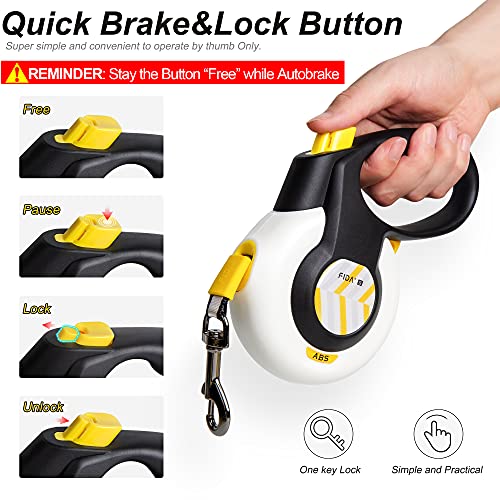 Autobrake Retractable Dog Leash 16ft Tangle Free Grip
