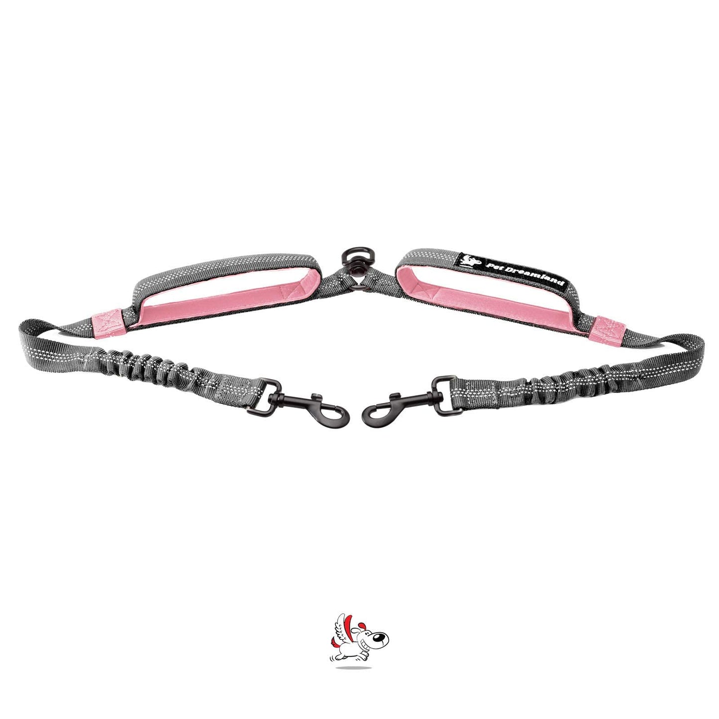 Double Dog Leash Coupler No Tangle Swivel