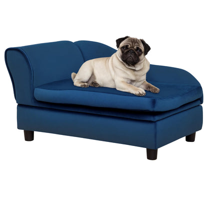 Luxury Dog Sofa Bed with Hidden Storage Foam Cushion