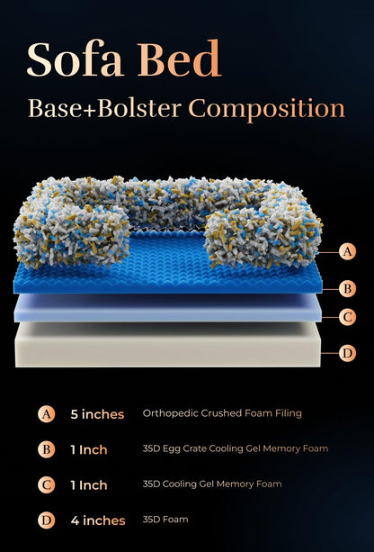 Orthopedic Memory Foam Dog Bed with Cooling Gel Washable