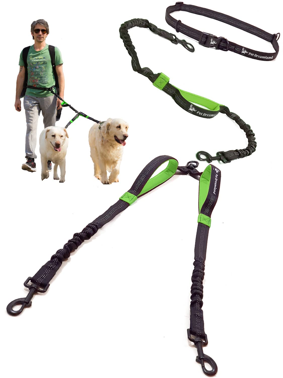 Double Dog Leash Coupler No Tangle Swivel