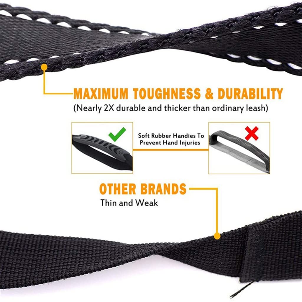 Reflective Shockproof Double Handle Dog Leash