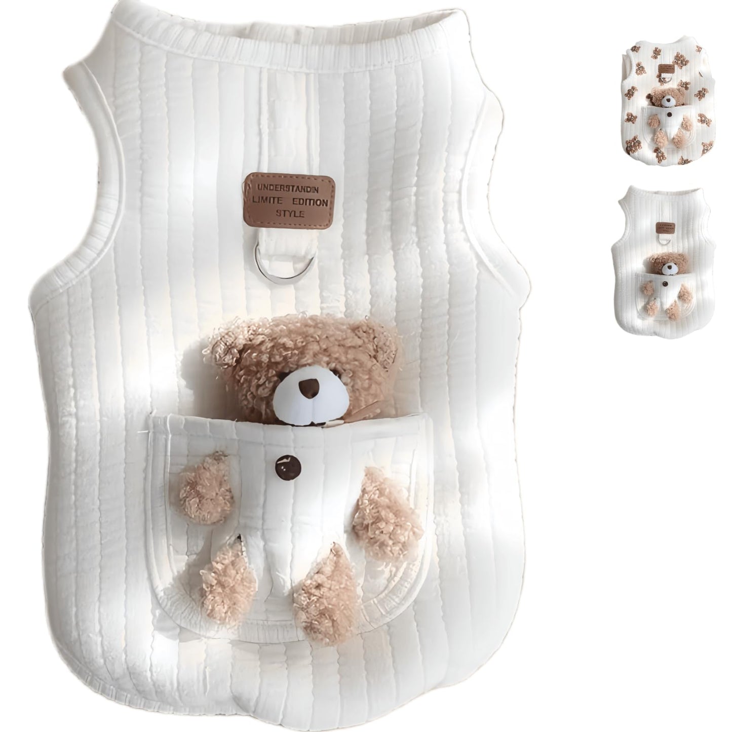 Bear Cartoon Dog Clothes Sleeveless Pullover