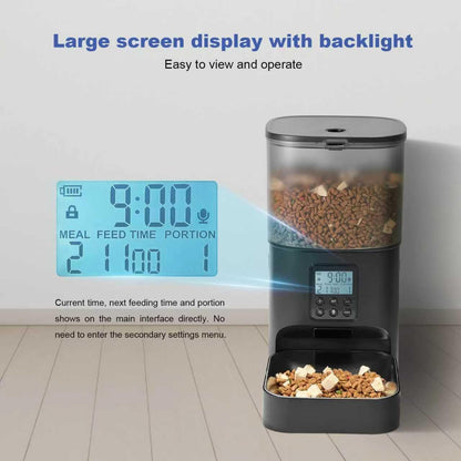 Automatic Cat Feeder with Voice Recording Timed Meals