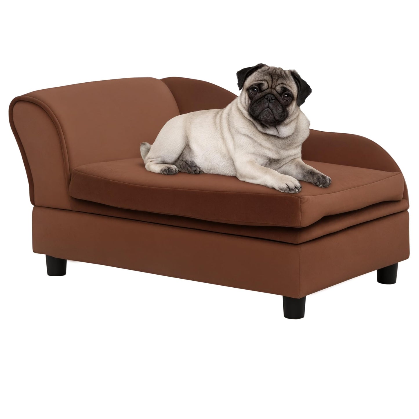 Luxury Dog Sofa Bed with Hidden Storage Foam Cushion