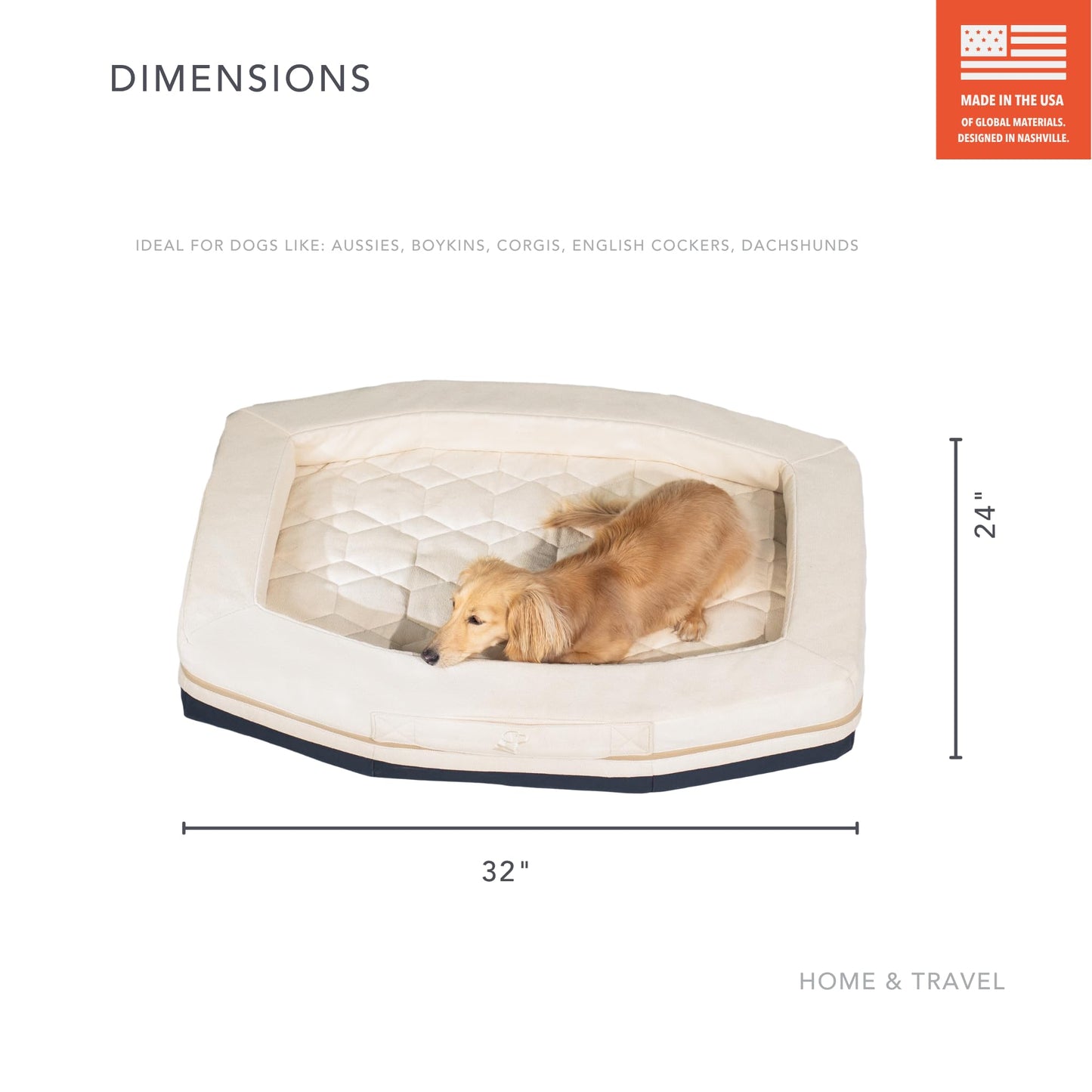 Orthopedic Memory Foam Dog Bed Bolster Washable Non Slip