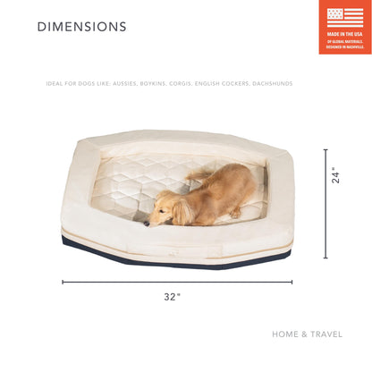 Orthopedic Memory Foam Dog Bed Bolster Washable Non Slip