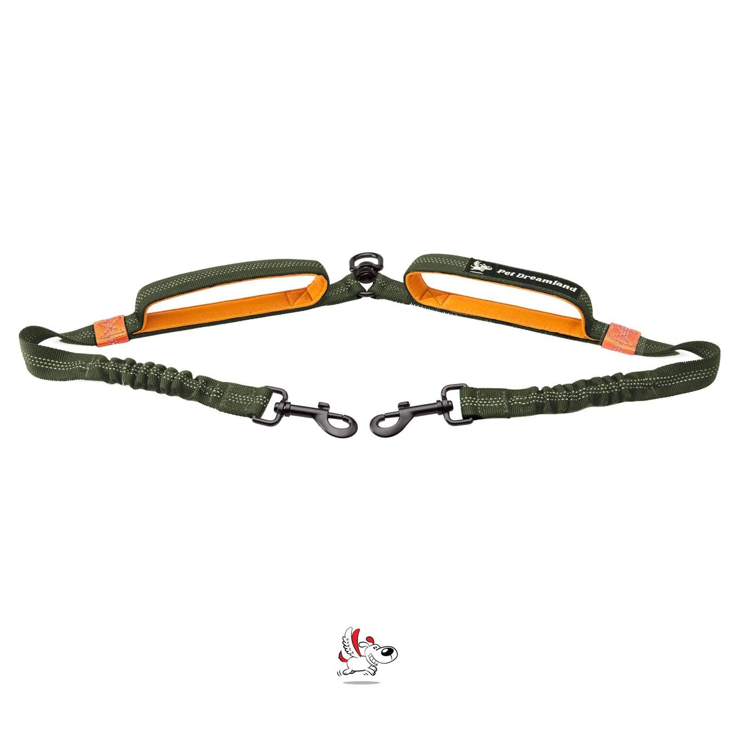 Double Dog Leash Coupler No Tangle Swivel