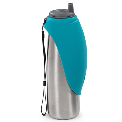 Insulated Stainless Steel Dog Water Bottle with Flip Bowl
