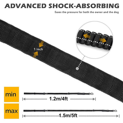 Reflective Shockproof Double Handle Dog Leash