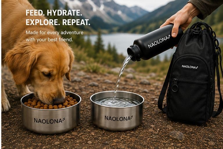 Insulated Stainless Steel Dog Water Bottle 32oz Travel
