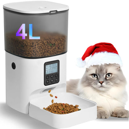Automatic Cat Feeder with Voice Recording Timed Meals