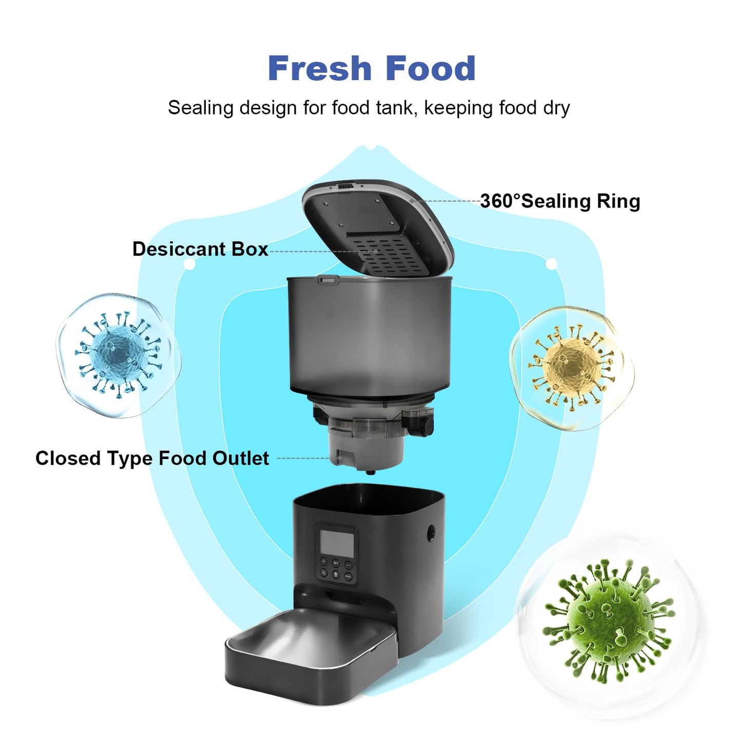 Automatic Cat Feeder with Voice Recording Timed Meals
