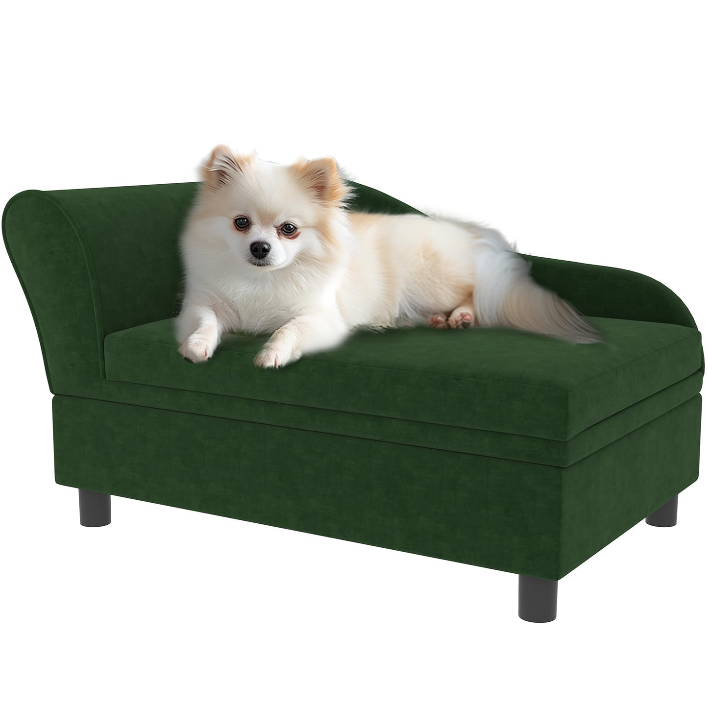 Luxury Dog Sofa Bed with Hidden Storage Foam Cushion