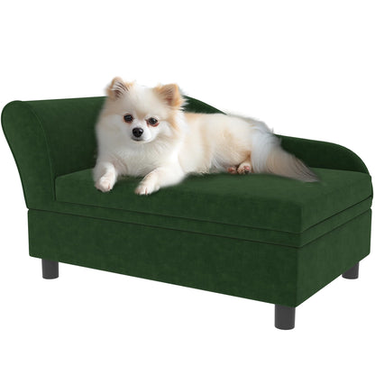 Luxury Dog Sofa Bed with Hidden Storage Foam Cushion