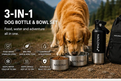 Insulated Stainless Steel Dog Water Bottle 32oz Travel
