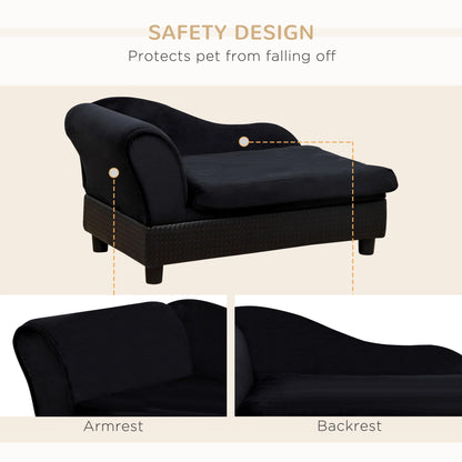 Luxury Dog Sofa Bed with Hidden Storage Foam Cushion
