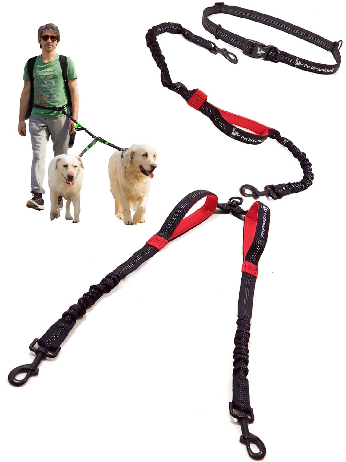 Double Dog Leash Coupler No Tangle Swivel