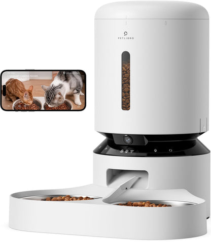 Automatic Cat Feeder for 2 Cats Dual Bowl