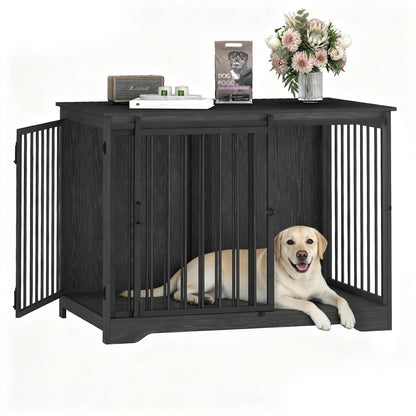 Dog Crate Furniture with Barn Door Heavy Duty Indoor