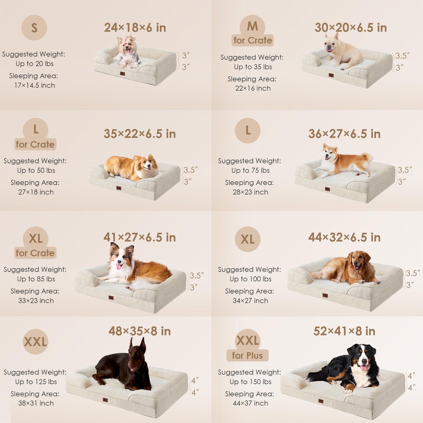 Orthopedic Memory Foam XL Dog Bed Waterproof Washable