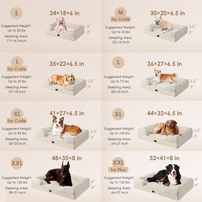 Orthopedic Memory Foam XL Dog Bed Waterproof Washable