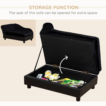 Luxury Dog Sofa Bed with Hidden Storage Foam Cushion