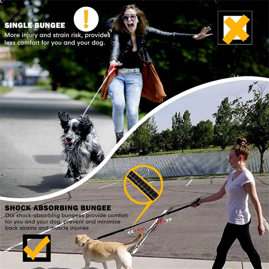 Reflective Shockproof Double Handle Dog Leash