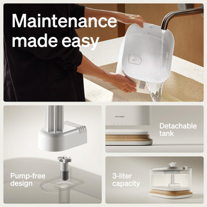 Cordless Cat Water Fountain WiFi App 3L Stainless Steel