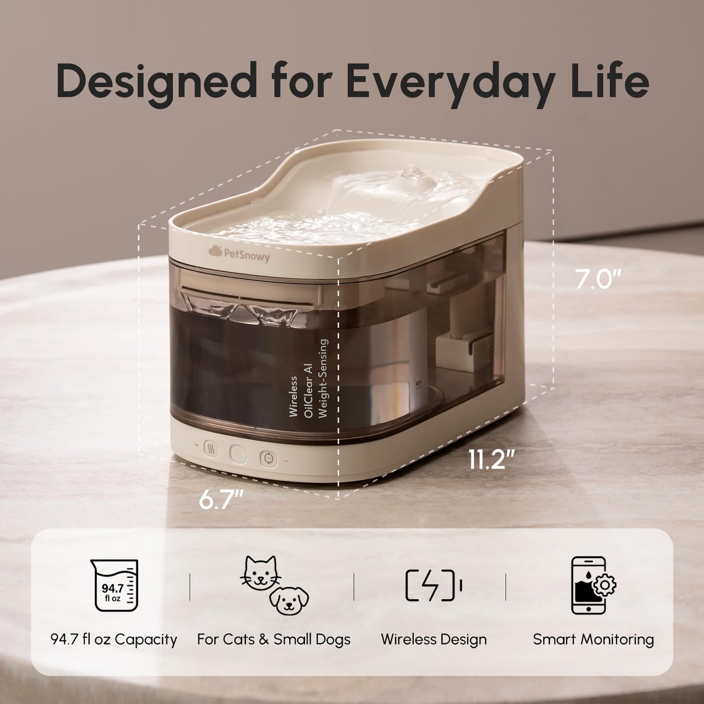 Wireless Weight-Sensing Pet Water Fountain