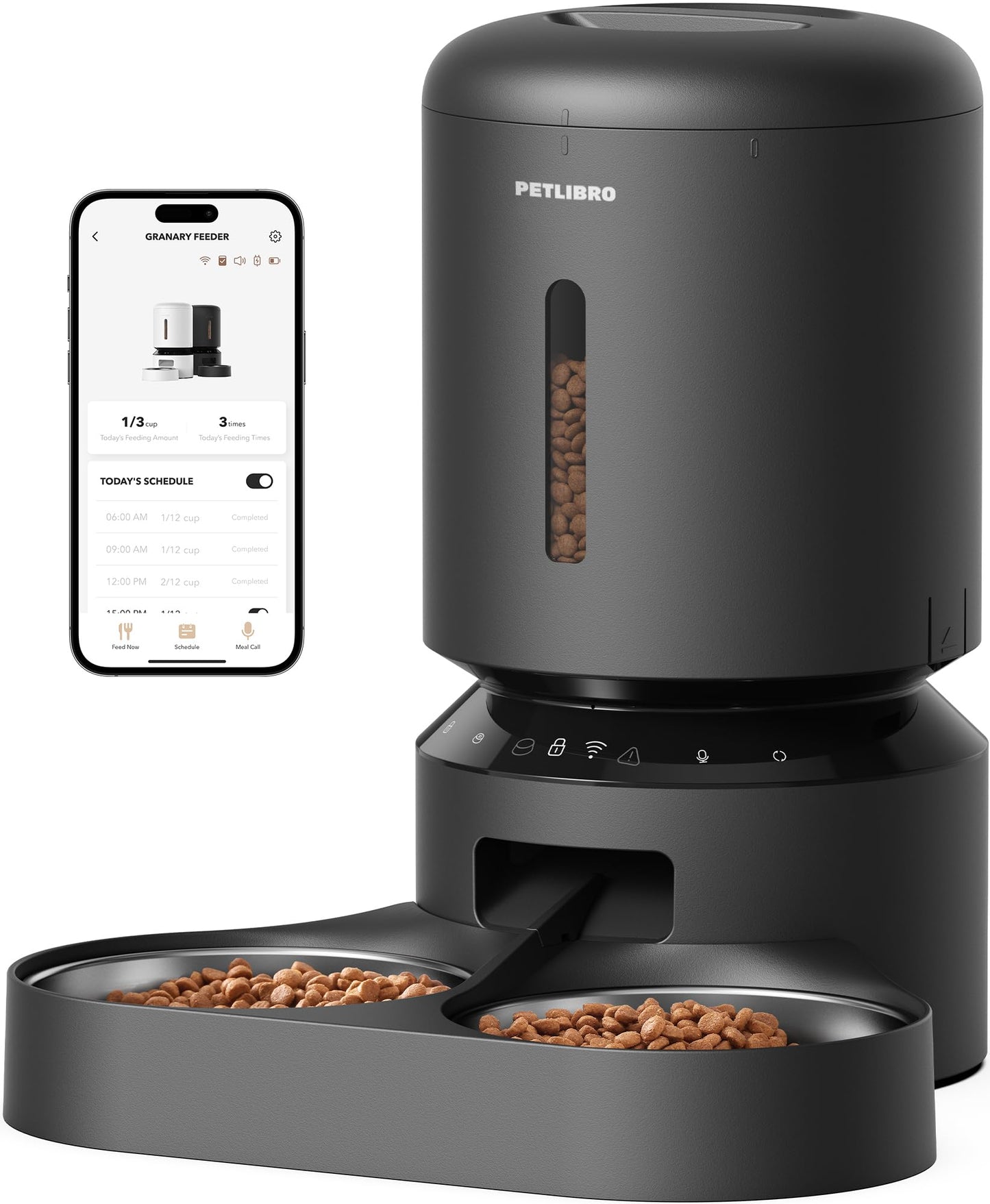 Automatic Cat Feeder for 2 Cats Dual Bowl