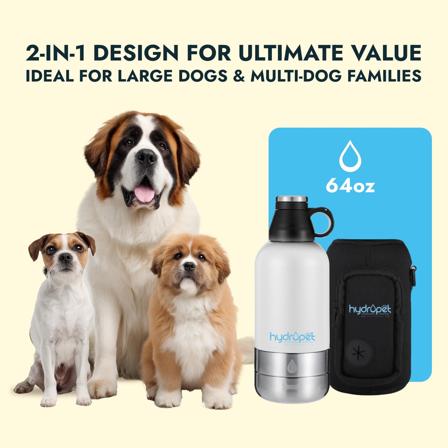 Insulated Portable Dog Water Bottle with Bowl Set