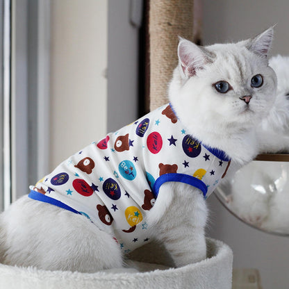 Cat Recovery Vest Bodysuit Surgical Sleeveless Onesie