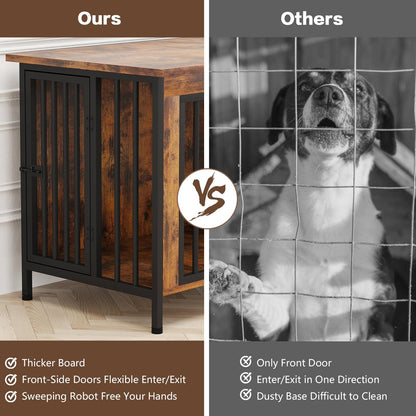 Dog Crate Furniture TV Stand Single or Double Kennel