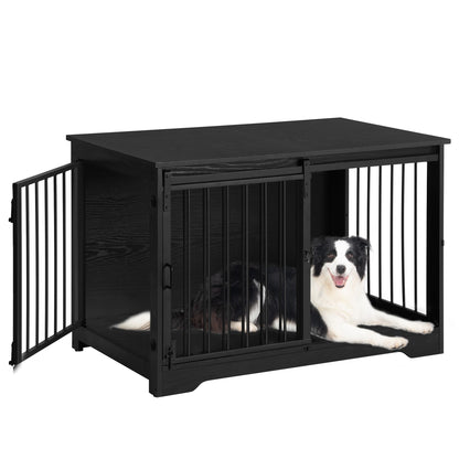 Dog Crate Furniture with Barn Door Heavy Duty Indoor