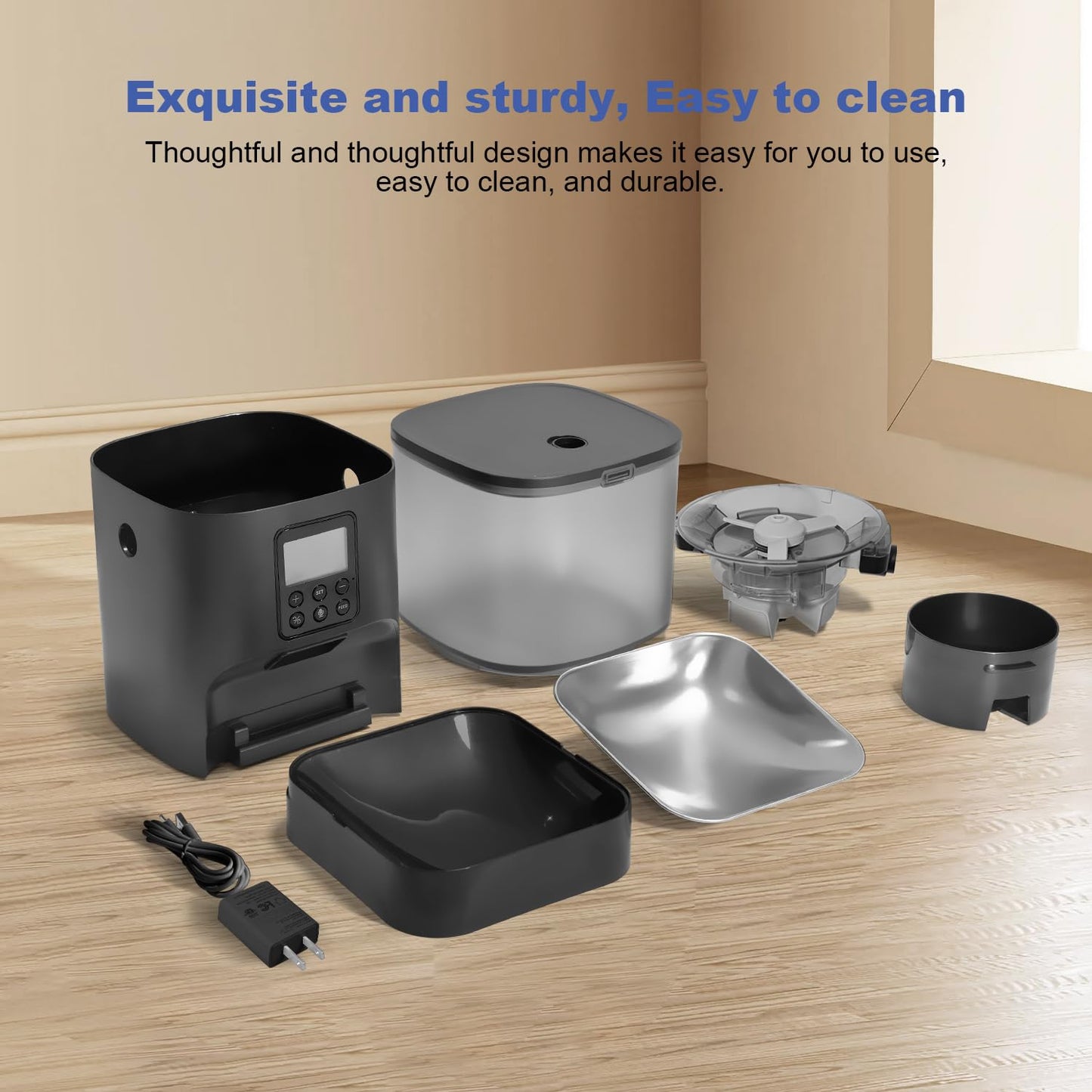 Automatic Cat Feeder with Voice Recording Timed Meals