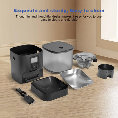Automatic Cat Feeder with Voice Recording Timed Meals