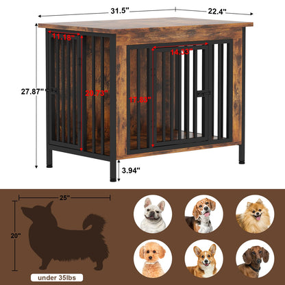Dog Crate Furniture TV Stand Single or Double Kennel