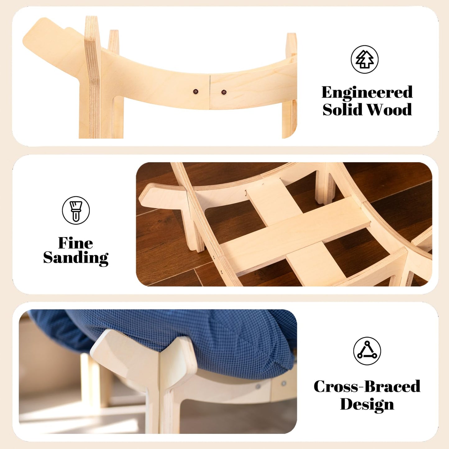 Elevated Wooden Cat Bed Sofa with Cushion Lounge Chair