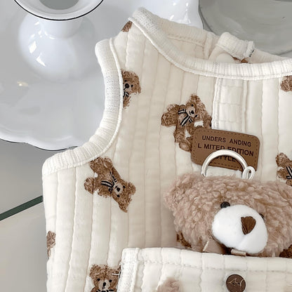 Bear Cartoon Dog Clothes Sleeveless Pullover