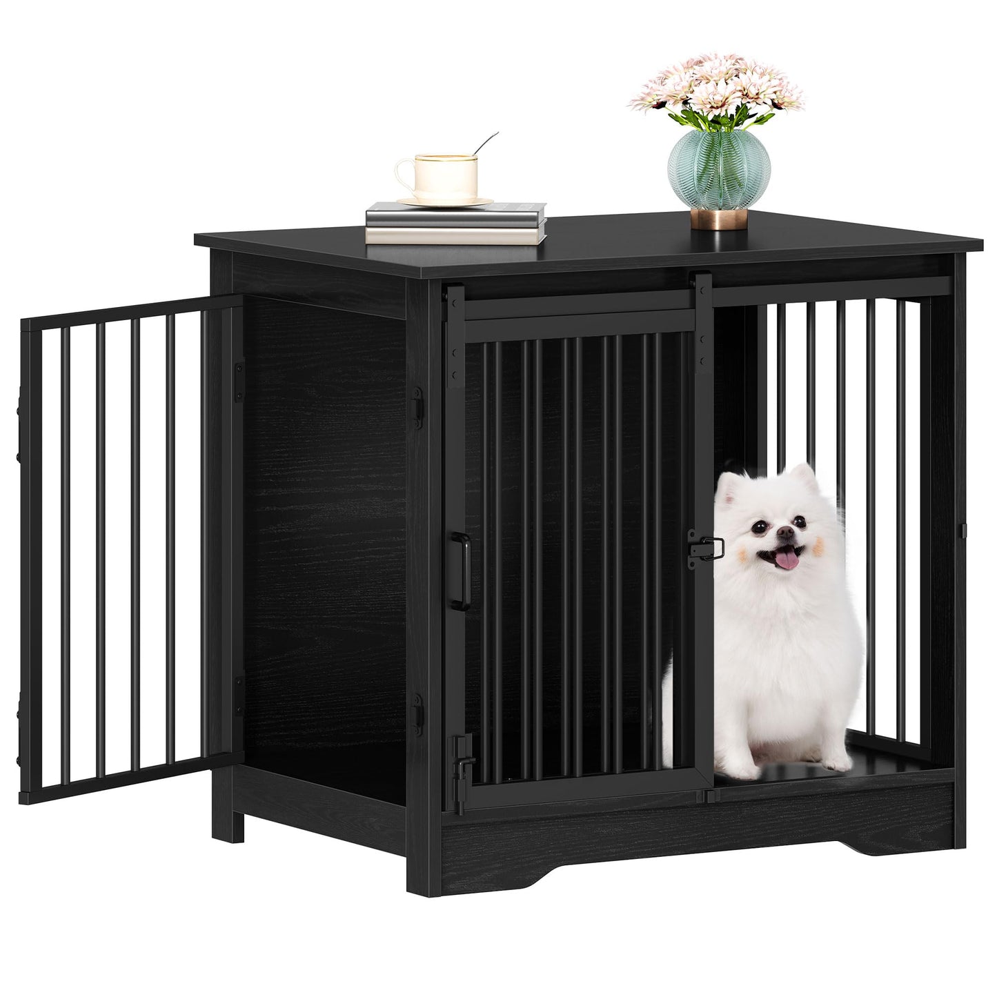 Dog Crate Furniture with Barn Door Heavy Duty Indoor