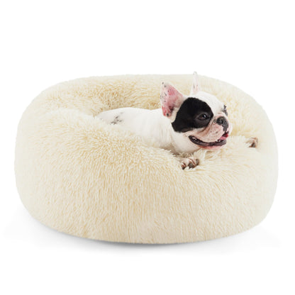 Calming Donut Dog Bed Faux Fur Anti Slip Washable
