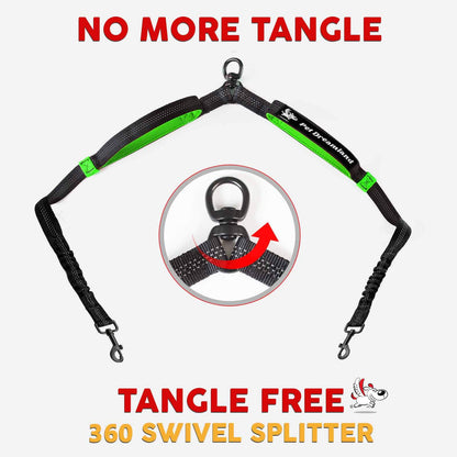 Double Dog Leash Coupler No Tangle Swivel